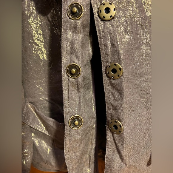 Bronze Metallic Linen Blazer | 12 Petite - Picture 5 of 16